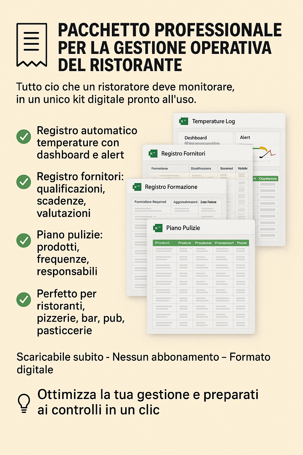 RistoControl Bundle PRO - Guida Completa + Checklist Anti-Sanzione per Controlli ASL, SIAN, NAS